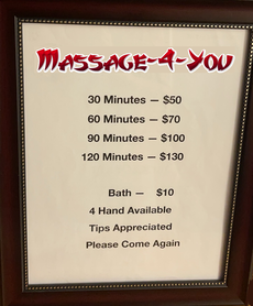 Picture of Massage-4-You 2024 Price List